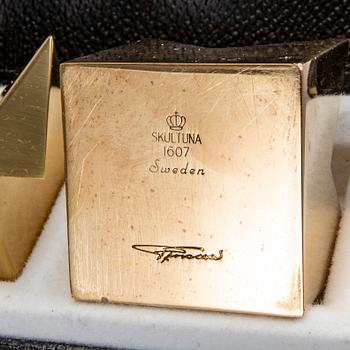 Pierre Forssell, a set of four brass candle sticks for Skultuna later part of the 20th century.