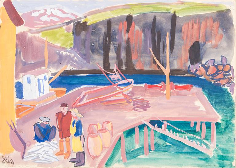 Konstnärsmapp med arbeten av olika finska konstnärer, 1944.