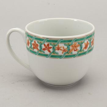 SERVIS, 12 dlr Christofle "Océana vert Gingko", porslin 1900-talets senare del.