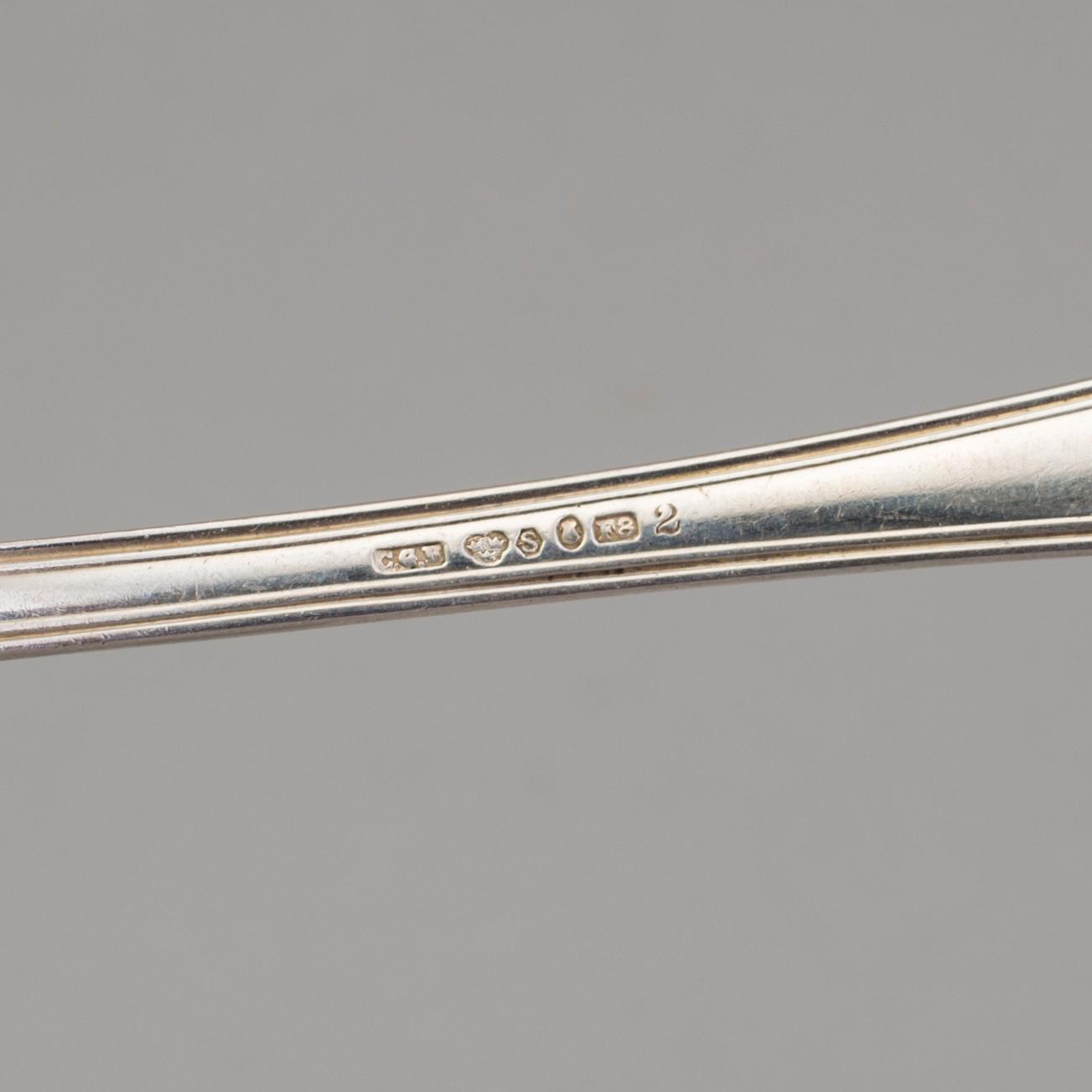 A Swedish 84 pcs silver table-service, by C. G. Hallberg, 1920's/1930's, model "Fransk Lilja (French Lilly)".