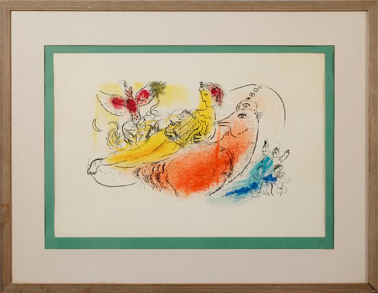 MARC CHAGALL, färglitografi, 1957, osignerad.
