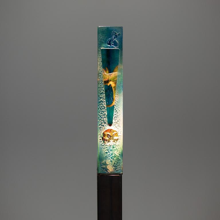 KJELL ENGMAN, a unique sand cast glass sculpture, Kosta Boda, Sweden.