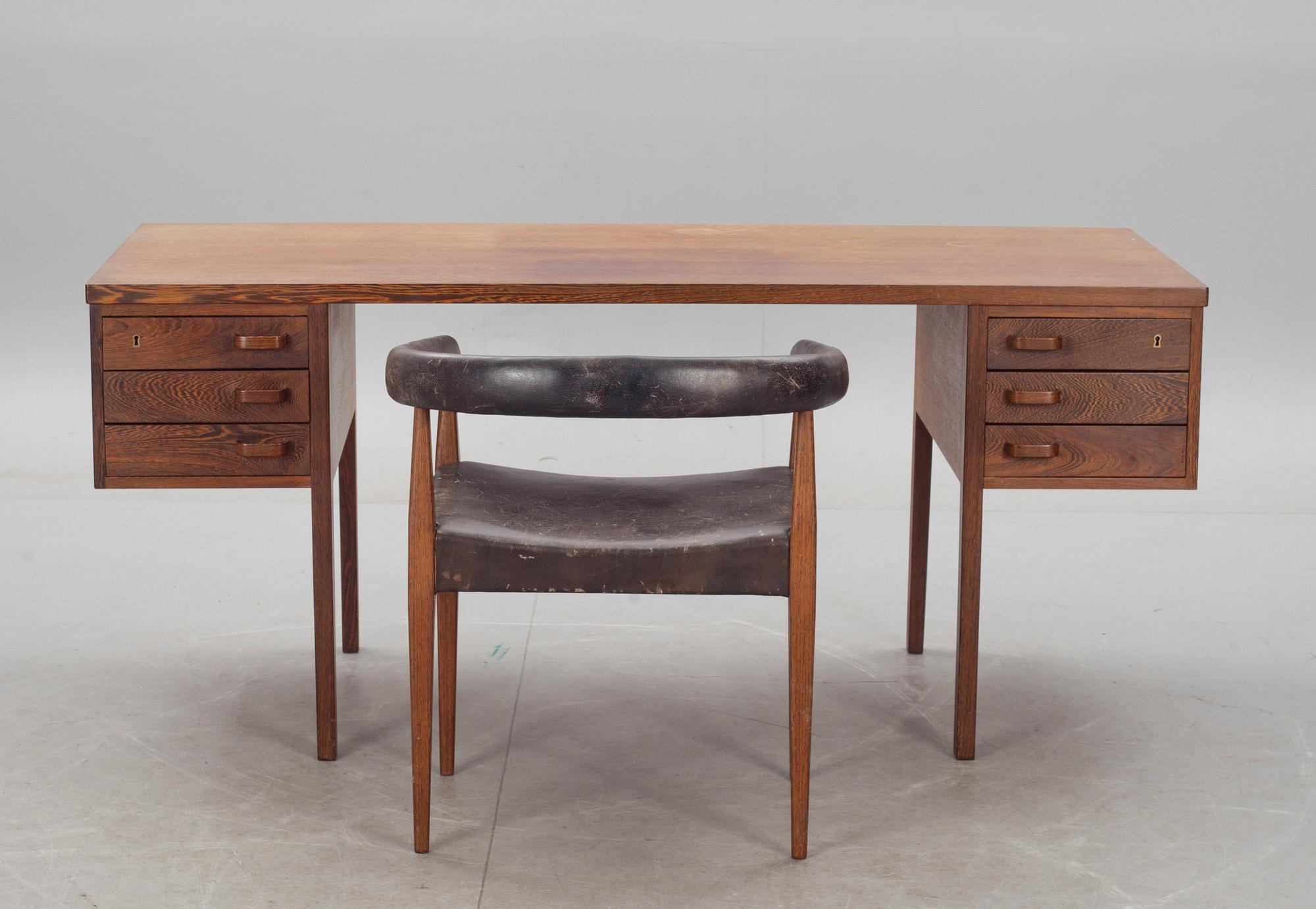 SKRIVBORD SAMT STOL, troligen Nanna Ditzel för Poul Kolds Savværk, Danmark.