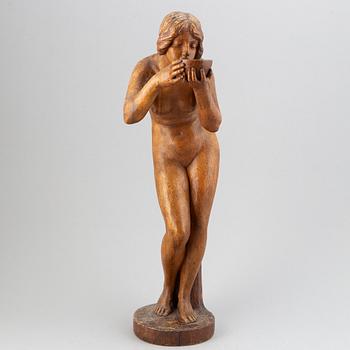 Victor Heinrich Seifert, sculpture. Signed. Wood. Height 65 cm.