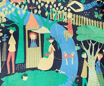 GARDINLÄNGDER, ett par, "Lustgården", Stig Lindberg, 1950-tal.