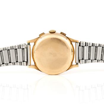 HERRARMBANDSUR, guld 18K, Docker, Chronographe, Schweiz, sannolikt 1960-tal.