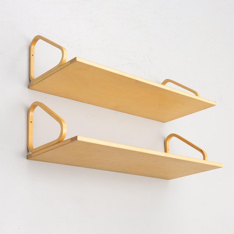 Alvar Aalto, a pair of wall shelves, model 112A, Artek, Finland, late 20th Century.