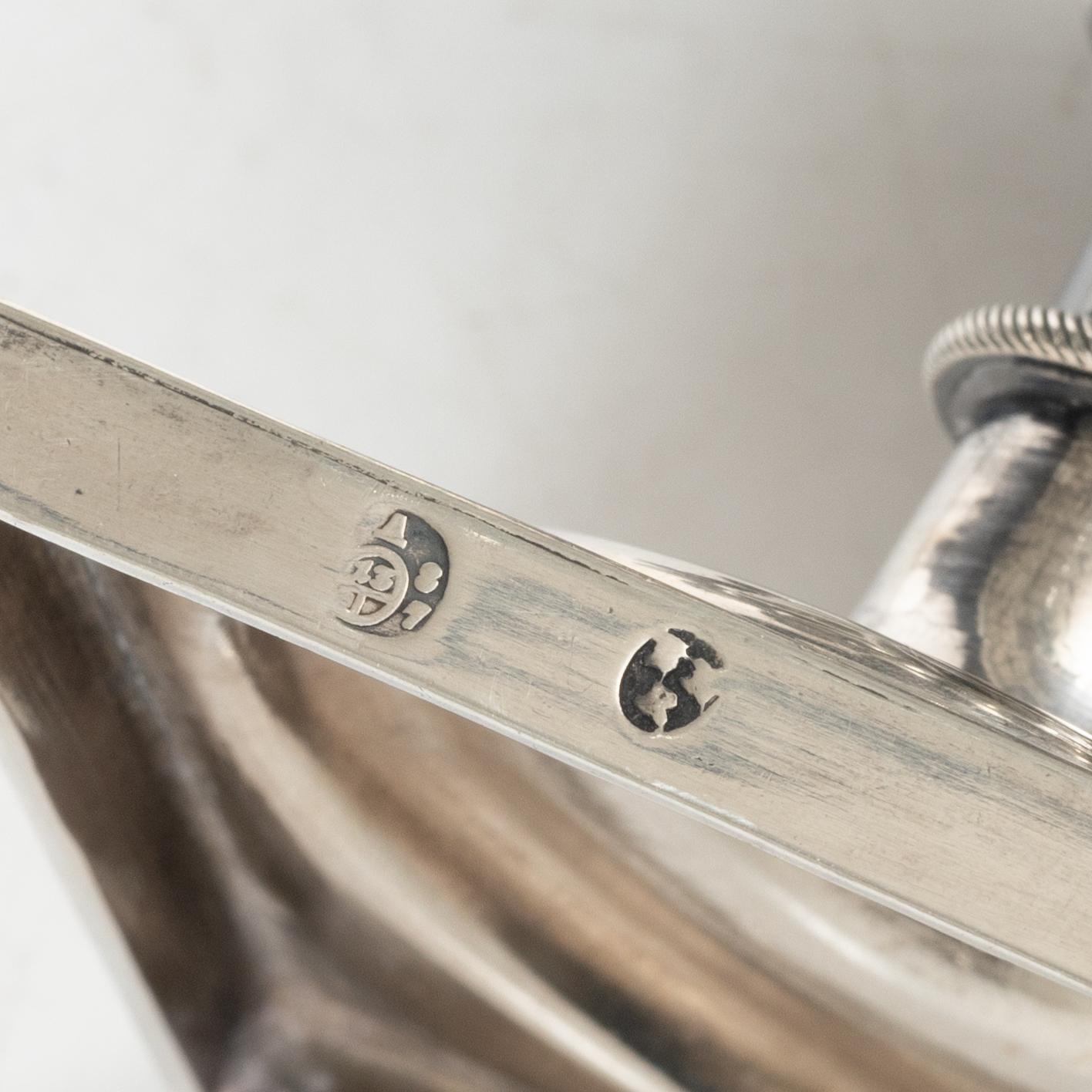 Bowl on foot, 2 pcs, silver, Vienna around the mid-19th century.