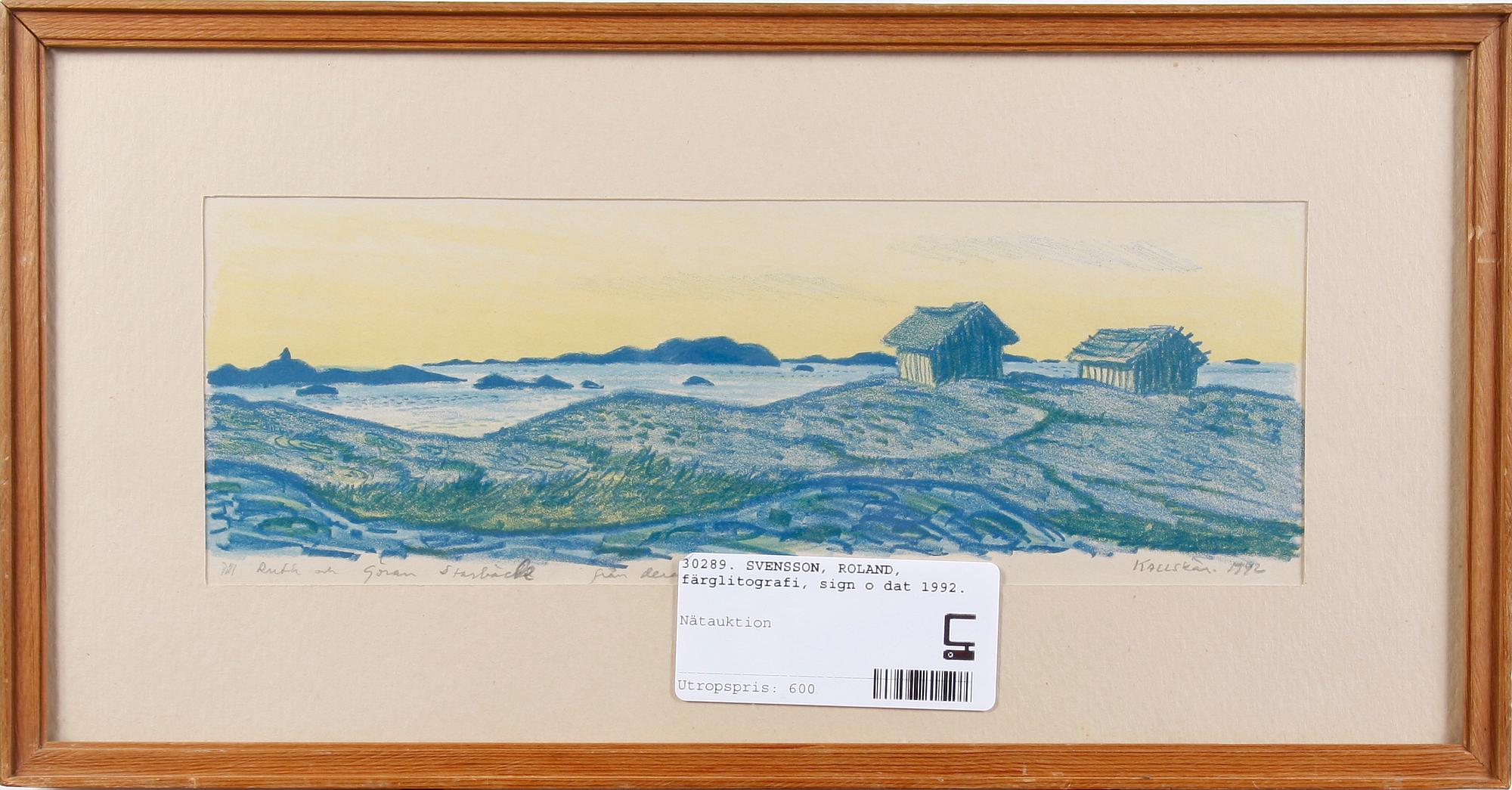 SVENSSON, ROLAND, färglitografi, sign o dat 1942.
