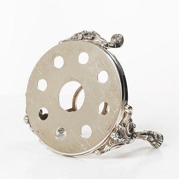 Base/holder for a burner, sterlingsilver, 20th century.