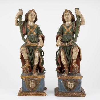 Sakrala skulpturer, ett par, 1700-tal.