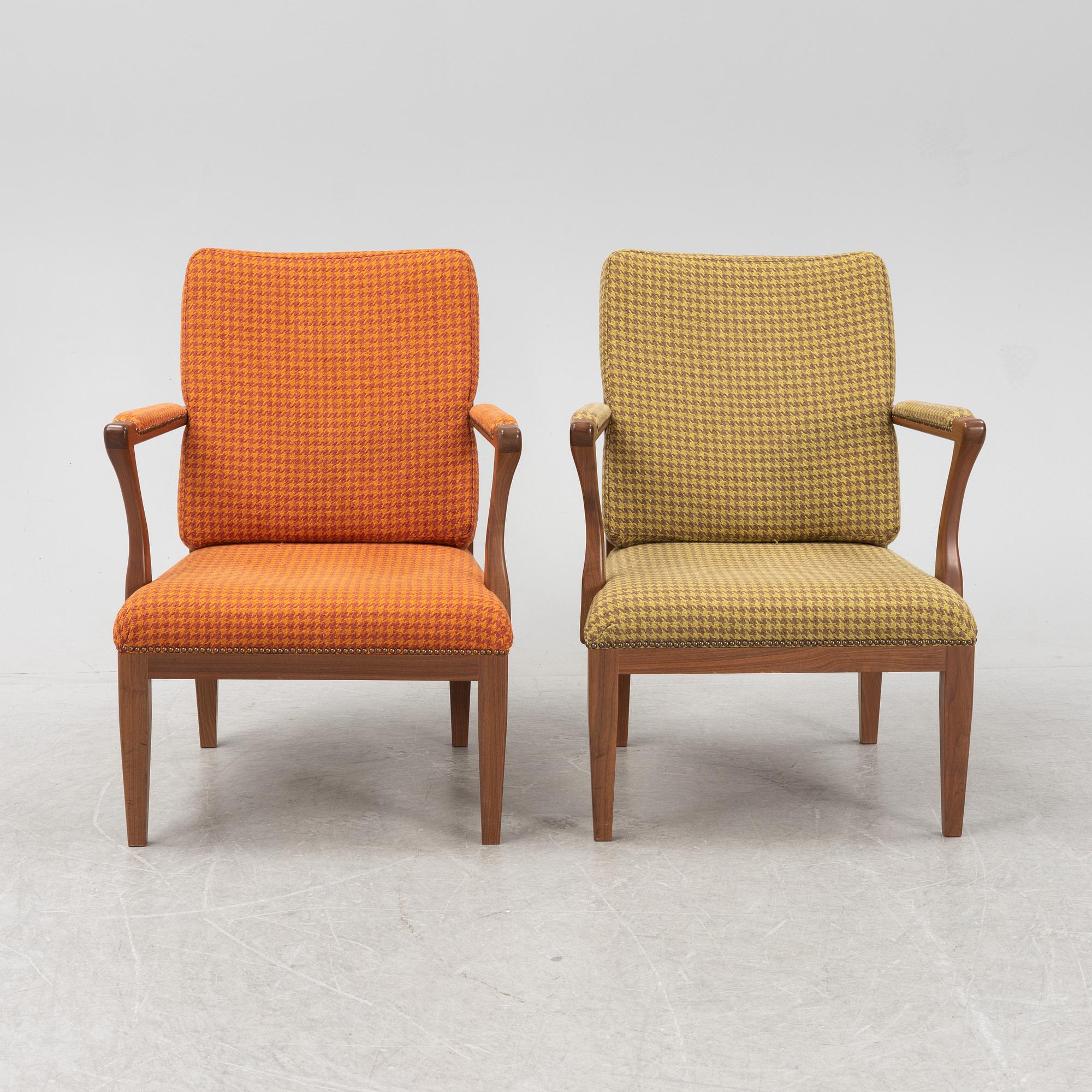 Josef Frank, karmstolar, ett par, modell 868, Firma Svenskt Tenn, formgiven 1938.