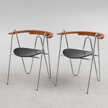 Pentti Hakala, armchairs, 6 pcs, "W-chair", Korhonen, designed in 1985.