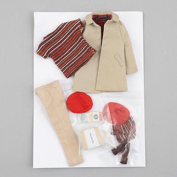 Clothing sets, Ken, 5 pcs, including "Ken Sleeper Set, 781" & "Ken Rally Day, 788", Mattel, 1960s.