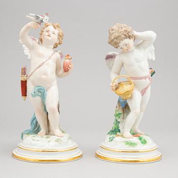 A pair of large Meissen figurines, circa 1890.