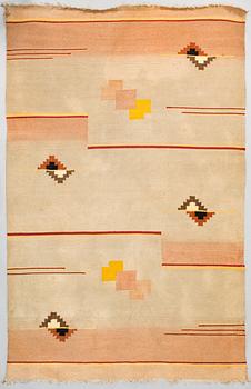 A 1930s Finnish flat weave carpet. Circa 280x180  cm.