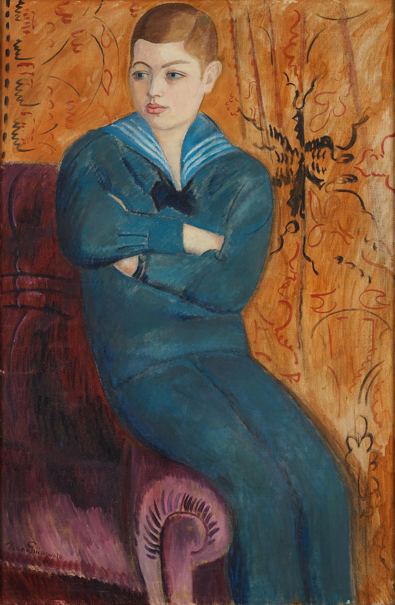 Isaac Grünewald, Gosse i sjömanskostym.