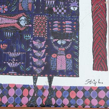 Stig Lindberg, an earthenware wall plaque, 21/40, Gustavsberg Studio.