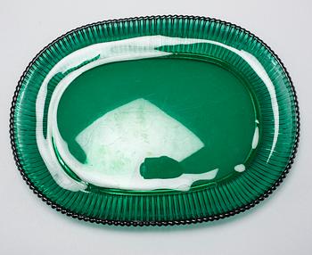 Seven lobster plates in glass by Arthur Percy, Reijmyre/Gullaskruf, Svenskt Tenn.