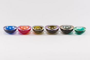 A set of 6 Murano glass ashtrays, 1965.