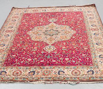 A carpet, Old Tabis, Part silk, ca 292 x 190 cm.