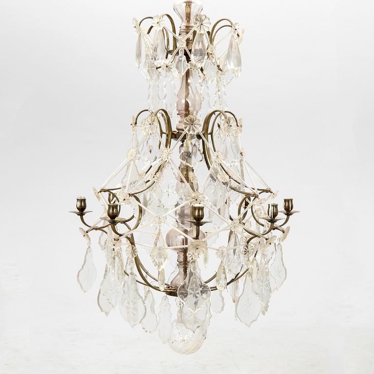 Chandelier in Baroque Style, First Half of the 20th Century.