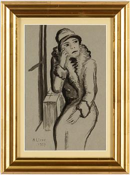 AGNES CLEVE, ink on paper. Signed A Cleve and dated 1929.