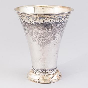 A LARGE BEAKER, silver, Arvid Floberg, Stockholm 1771.