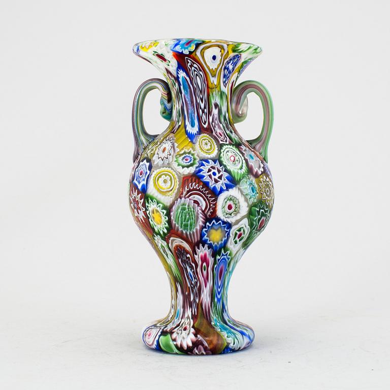 A MILLEFIORI GLASS VASE, Italy, mid 20th century.