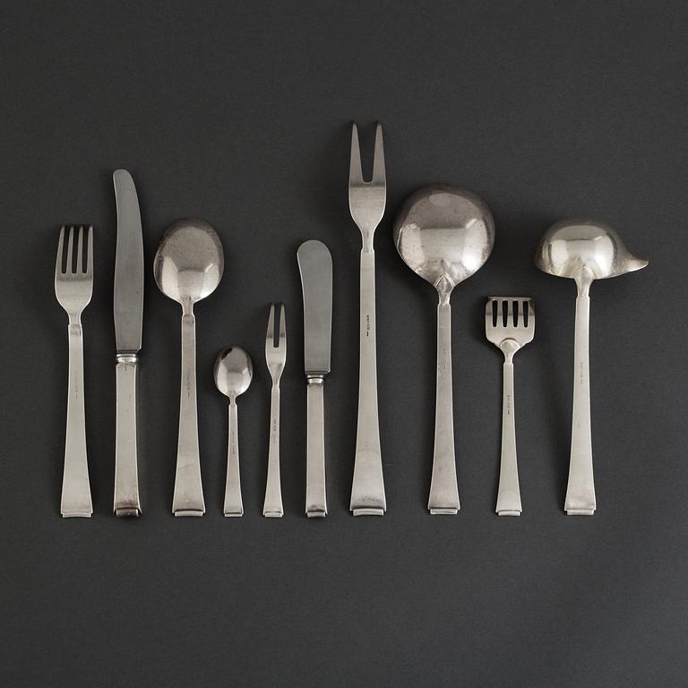 BESTICK, 58 delar, nysilver, WMF Württembergische Metallwarenfabrik, 1900-talets första hälft.