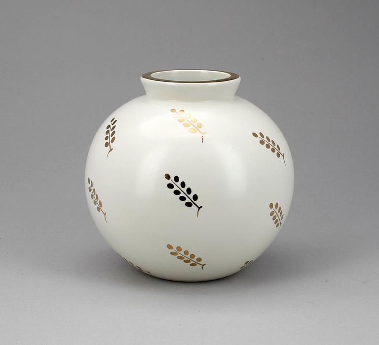 VAS, stengods, "Guldcararra", Wilhelm Kåge, Gustavsberg, 1942.