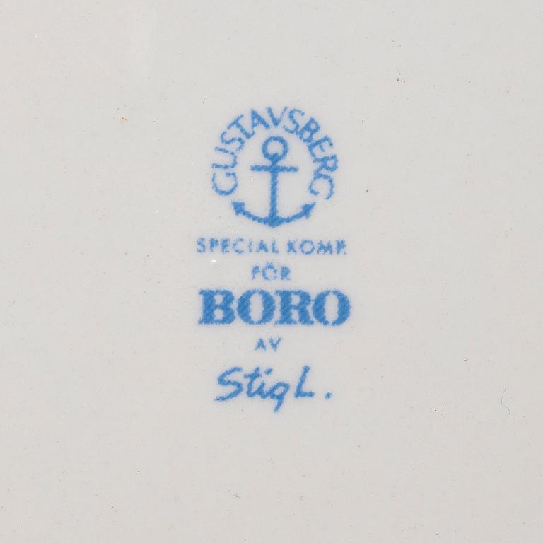Stig Lindberg, tallrikar, 22 st, "Boro", Gustavsberg.