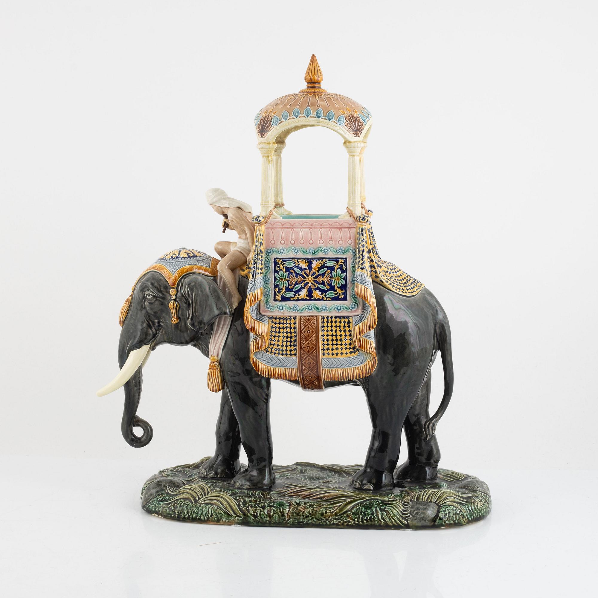 A majolica sculpture/center piece, Rörstrand, dated 1881.