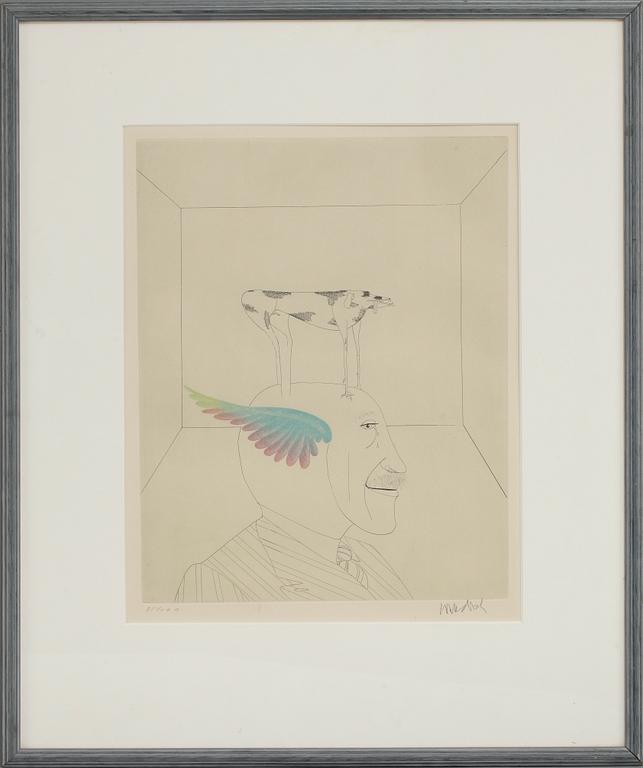 PAUL WUNDERLICH, färgetsning, sign och numr 85/100.