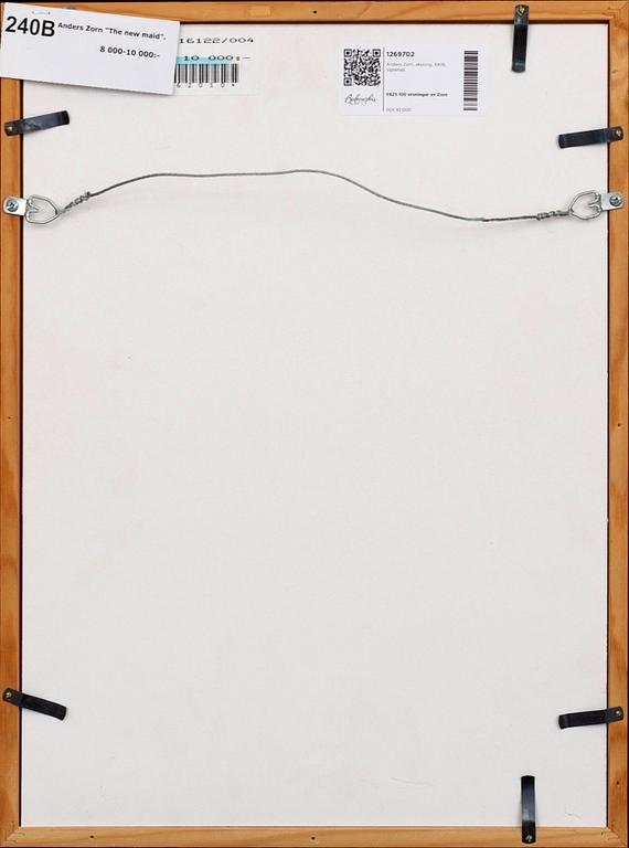 Anders Zorn, a signed etching from 1909.