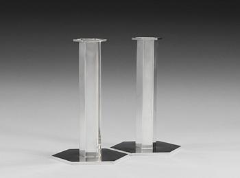 A pair of Wiwen Nilssom sterling candlesticks, Lund 1963.