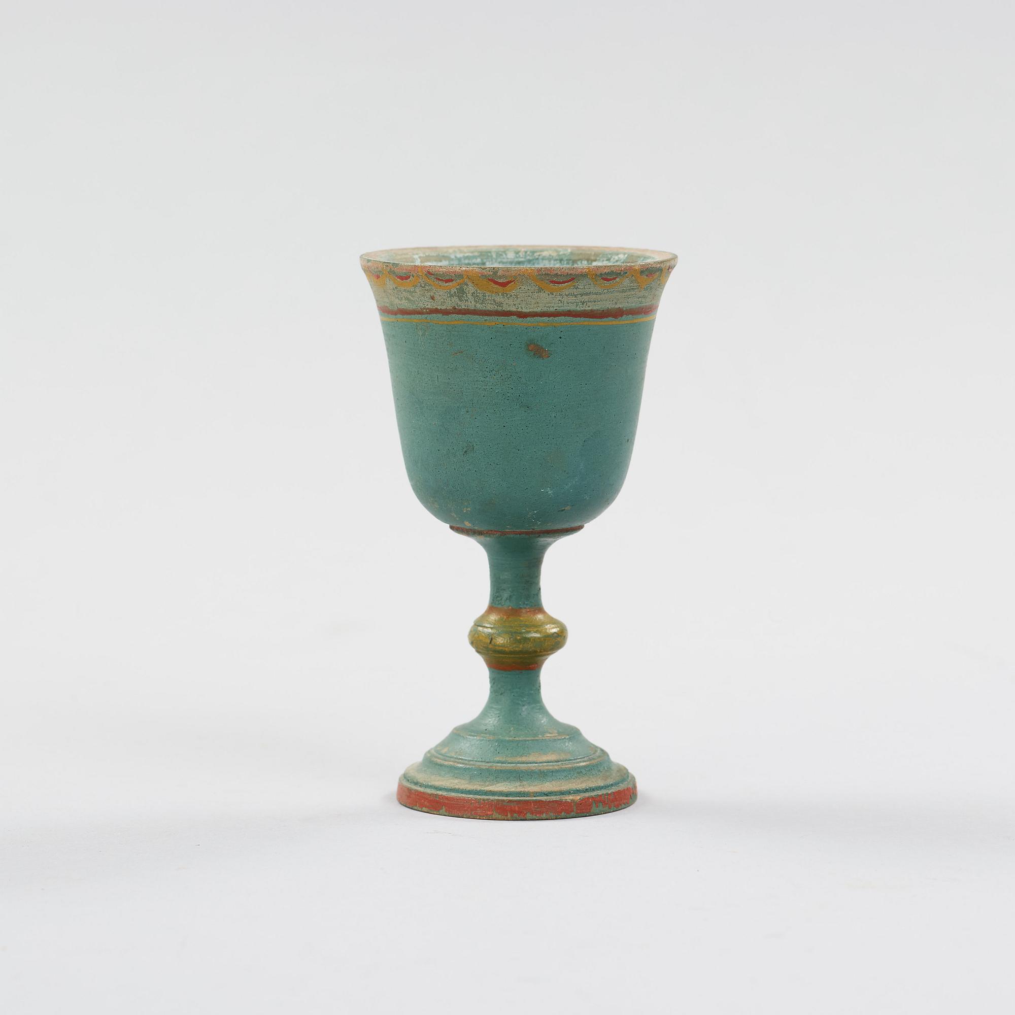 a painted swedish wooden cup from the 19th century.