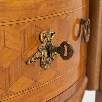 A small walnut-veneered dresser, France, second half of the 19th century.