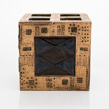 Rut Bryk, a sculpture / ceramic cube 'Chimney' signed BRYK.