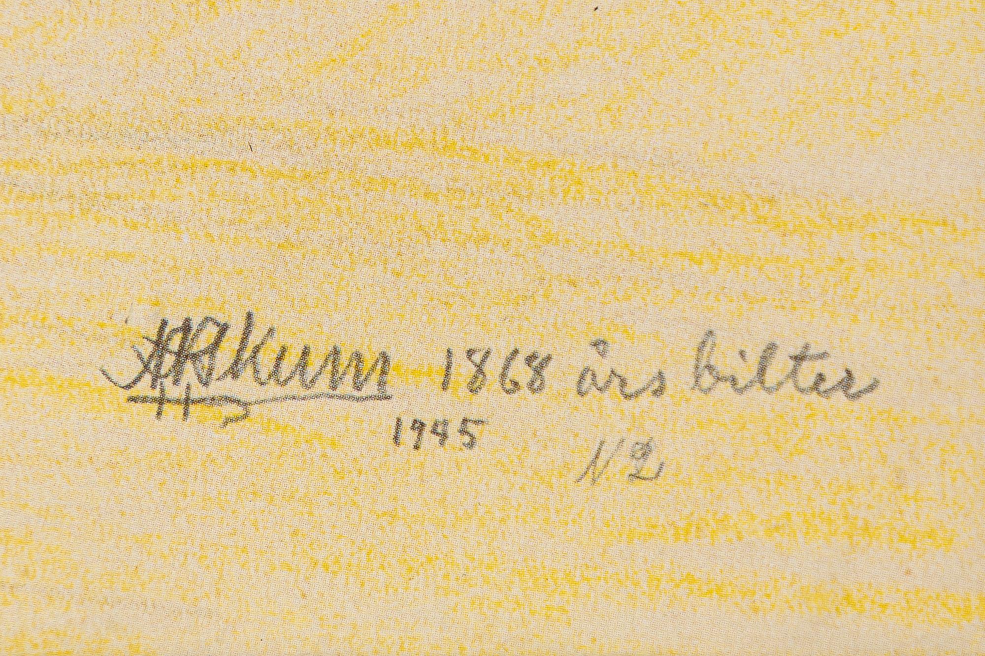 Nils Nilsson Skum, Reindeer on the mountain with a wolf attacking a reindeer.