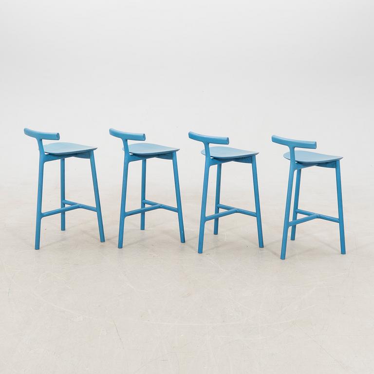 Sam Hecht & Kim Colin bar stools 4 pcs "Radice" for Mattiazzi Italy 21st century.