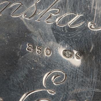 A silver sugar box, early 20th century.