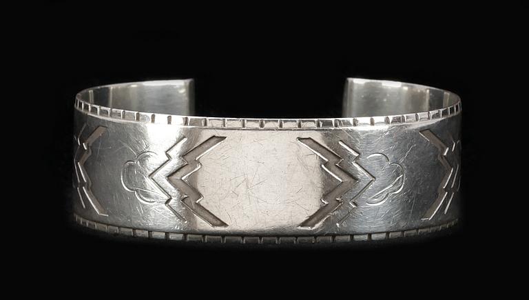 ARMRING, sterling, Oscar Gundlach-Pederson George Jensen, Danmark, 1940/50-tal. Tot vikt ca 42g.