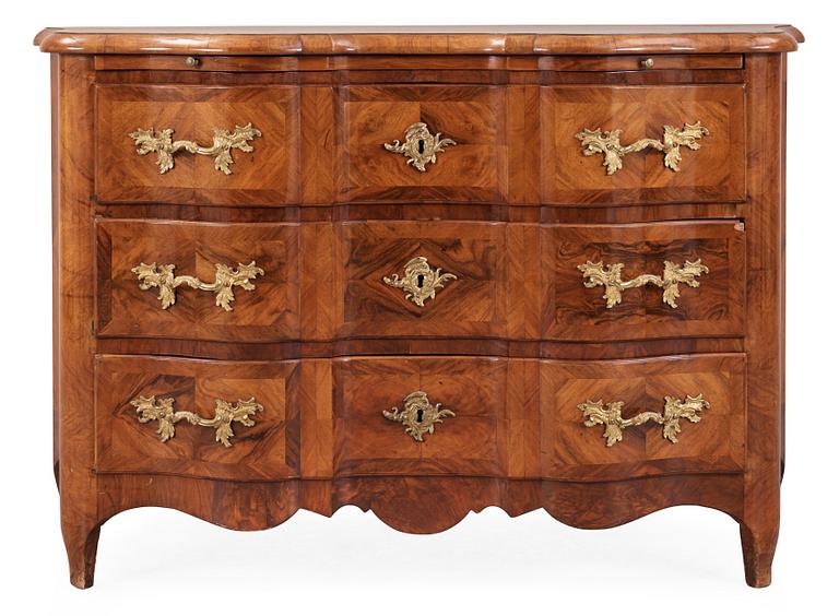 A Swedish late Baroque 18th Century commode, attributed to  J. H. Fürloh.