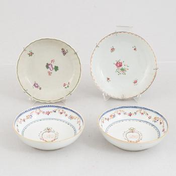 15 pieces of Chinese porcelain, the Qing dynasty, 18th-19th century.