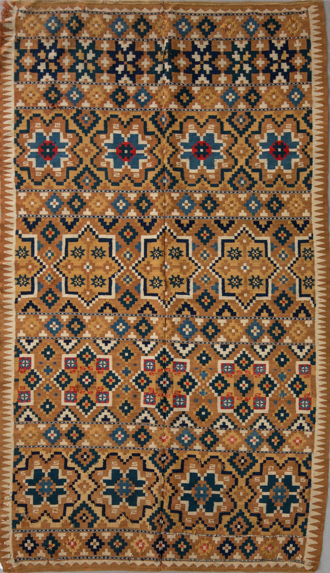 TÄCKE, rölakan, 1800-talets andra hälft. Ca 224 x 128 cm.