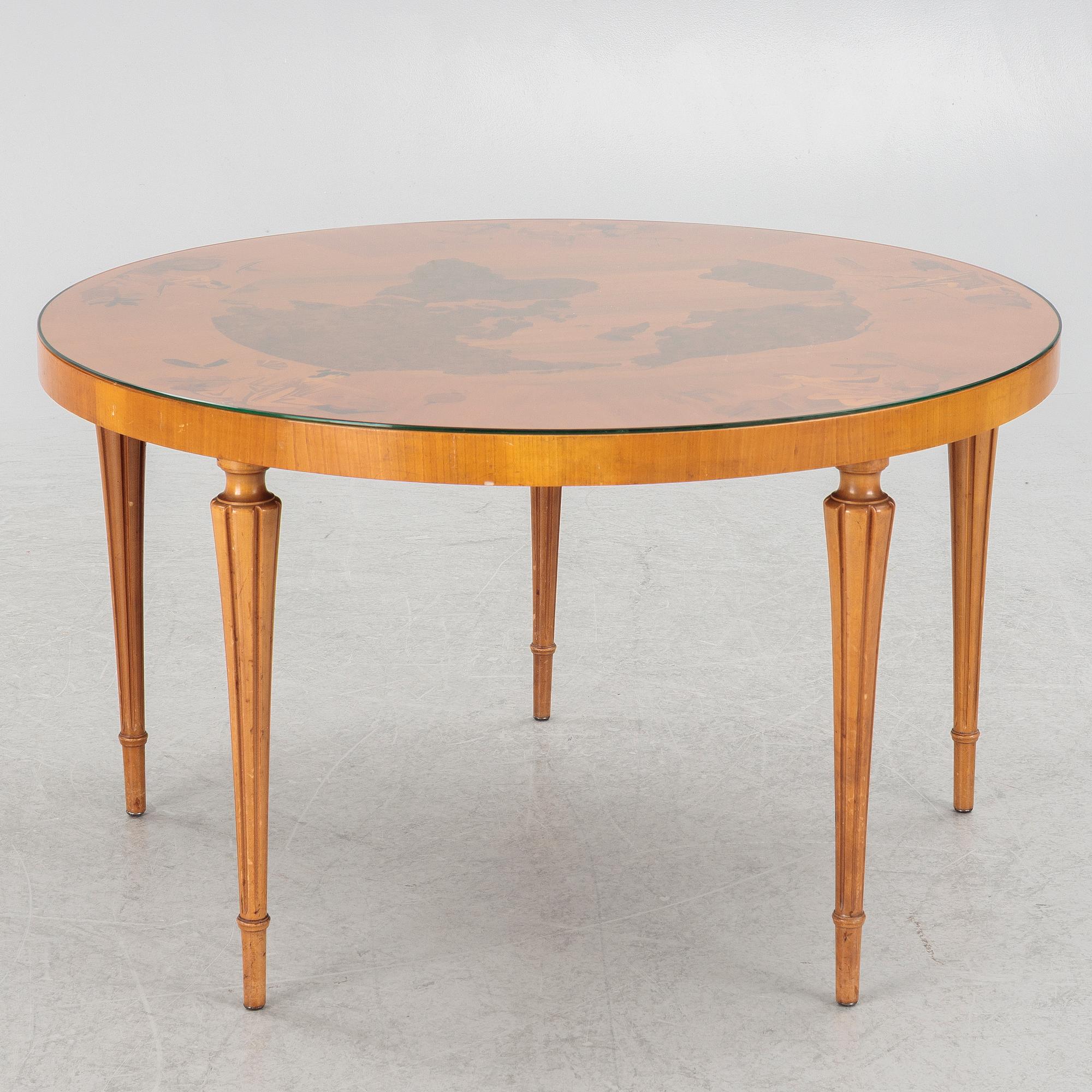 A coffee table, probably Birger Ekman, Mjölby Intarsia, 1938.