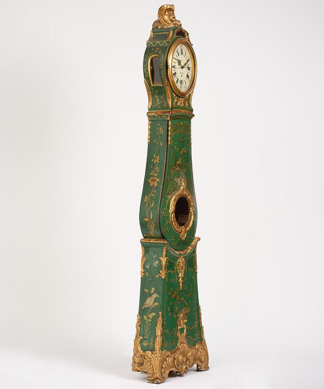 A rococo longcase clock by P. Ernst (watchmaker in Stockholm 1753-84).