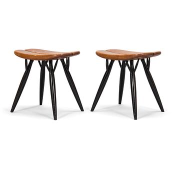 Ilmari Tapiovaara, Two 1960's 'Pirkka' stools for Laukaan Puu.