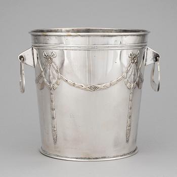 A silverplated art nouveau wine cooler early 20th century.